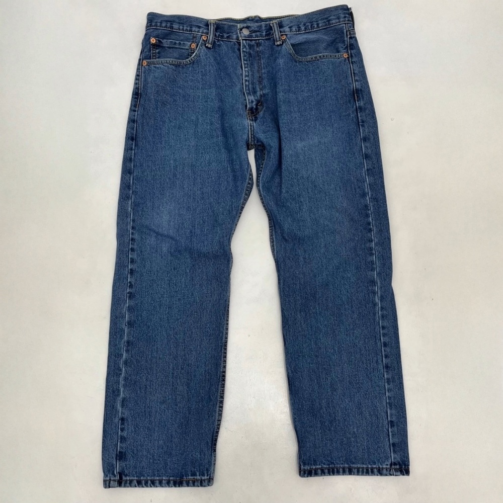 Levi Strauss & Co. 505 Mens Size 36x29 Straight Ankle Jeans Blue Denim 5-Pocket - Picture 1 of 12
